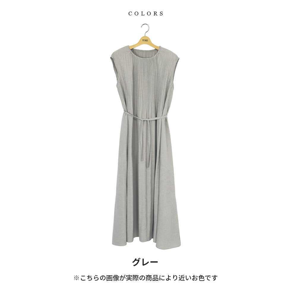 ノースリーブプリーツワンピース