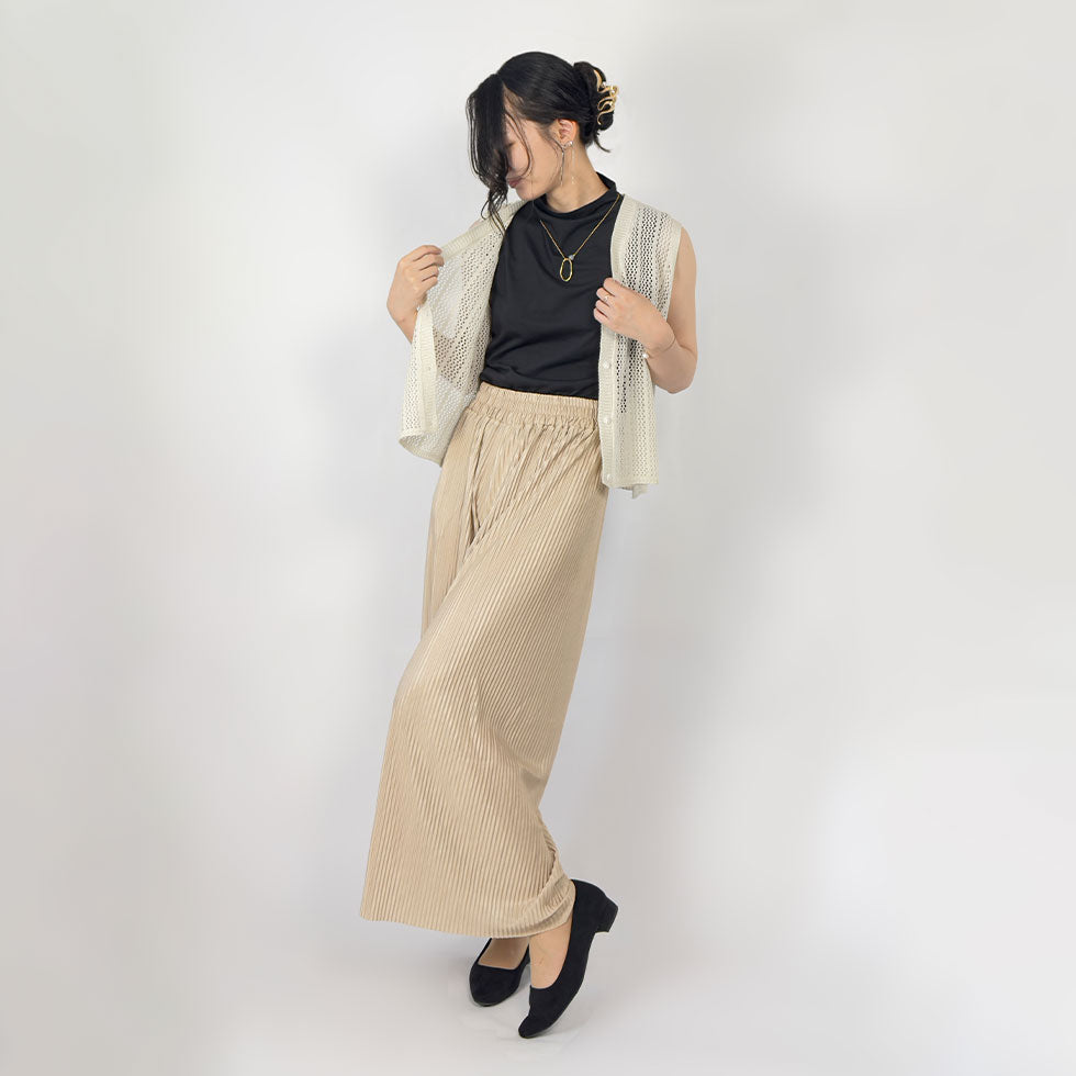 メッシュ網みニットベスト