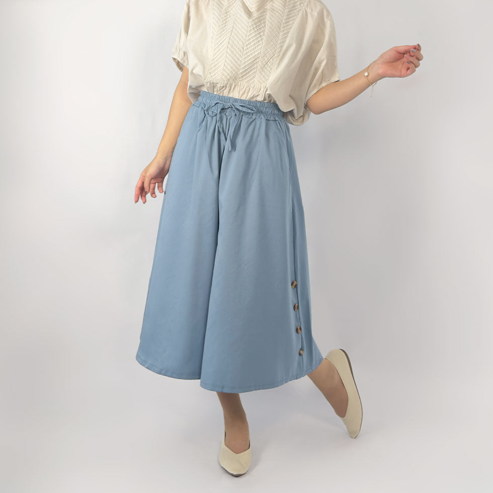 サイドボタンワイドパンツ