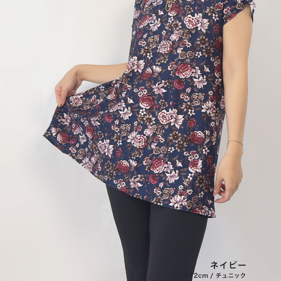 総花柄ワンピース(チュニック)