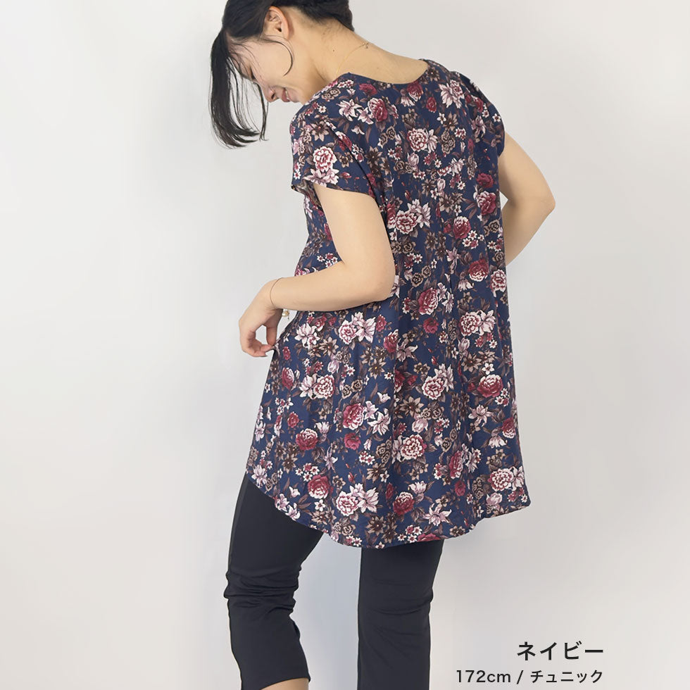 総花柄ワンピース(チュニック)