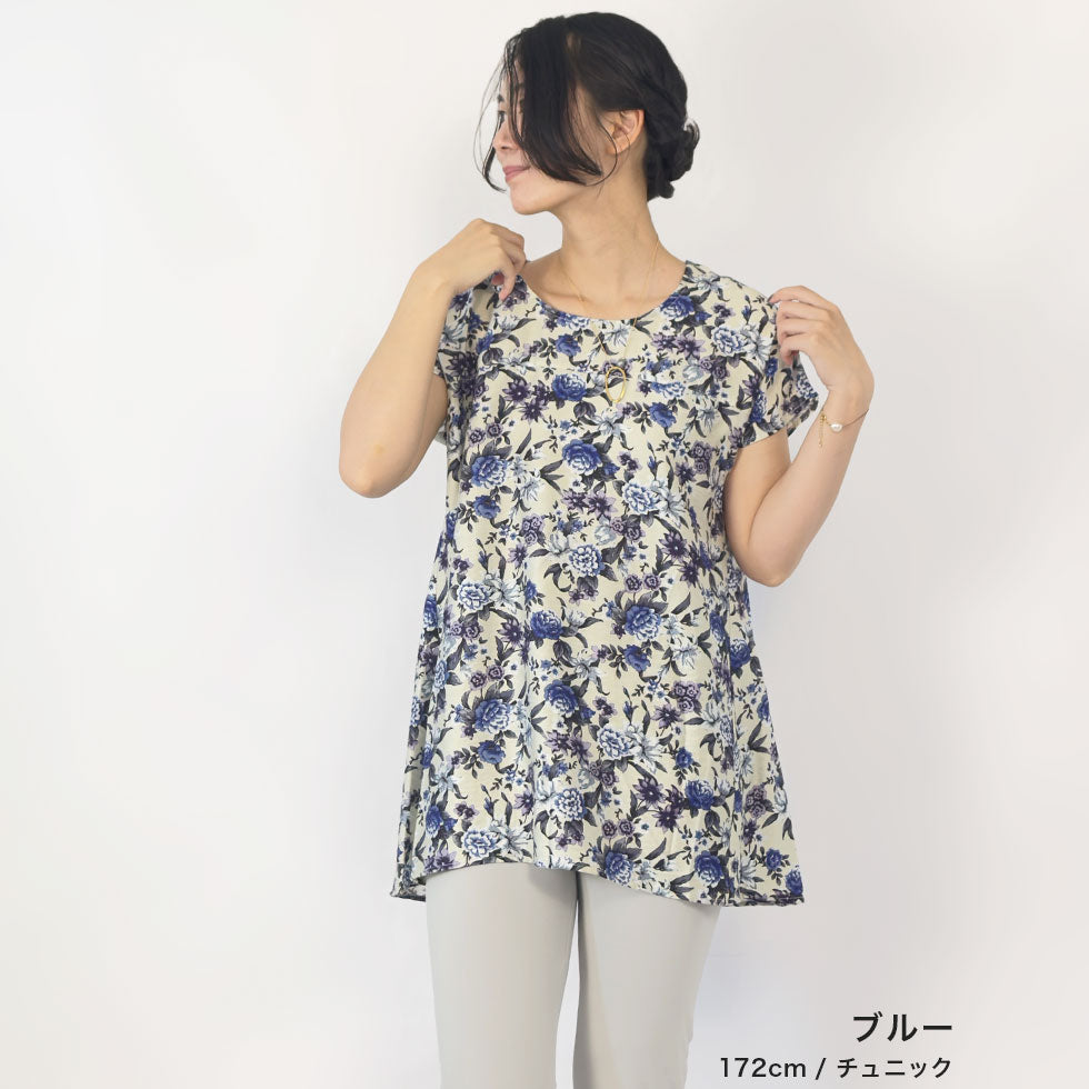 総花柄ワンピース(チュニック)
