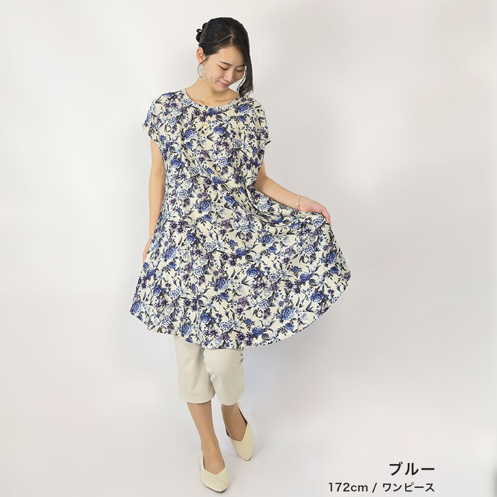 総花柄ワンピース(チュニック)