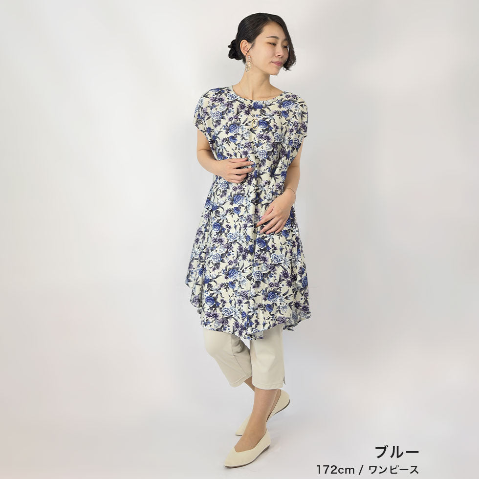 総花柄ワンピース(チュニック)