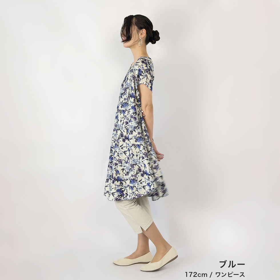 総花柄ワンピース(チュニック)