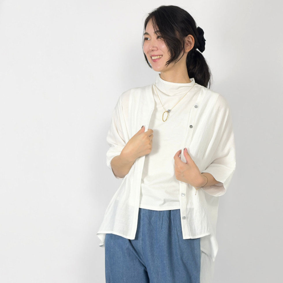 ワイドシルエットシアーシャツ