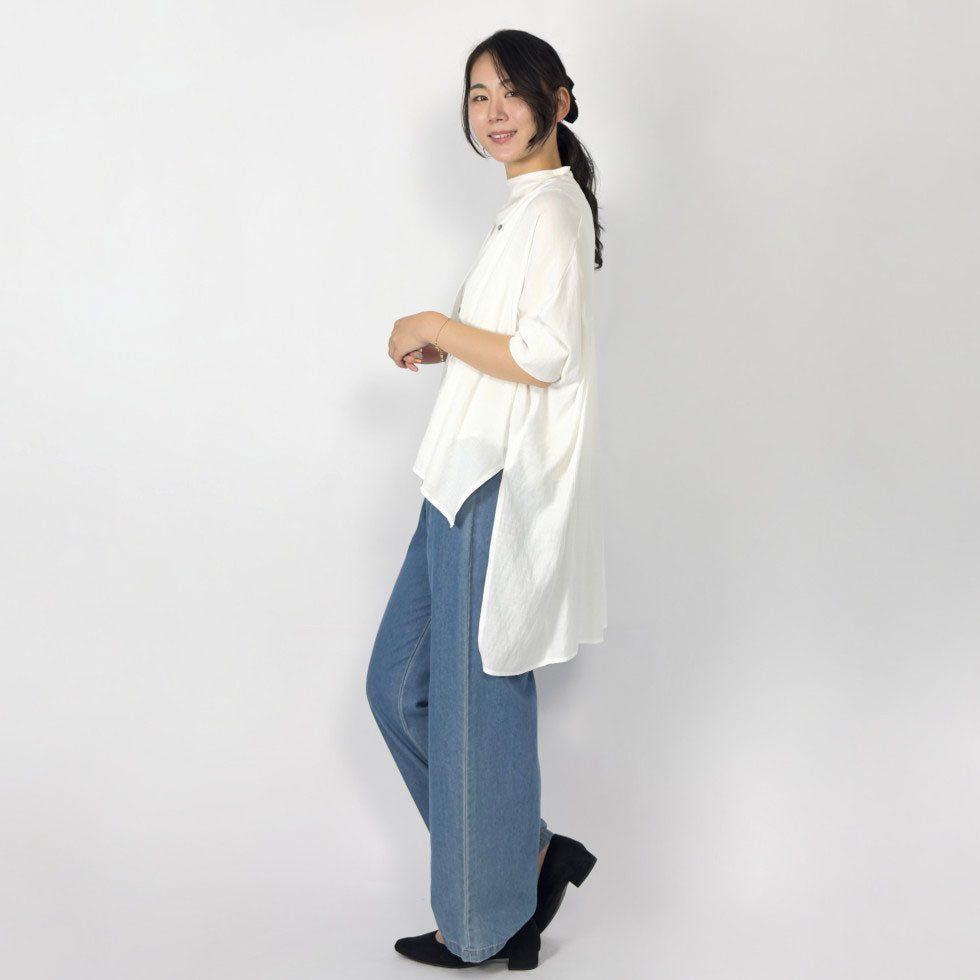 ワイドシルエットシアーシャツ