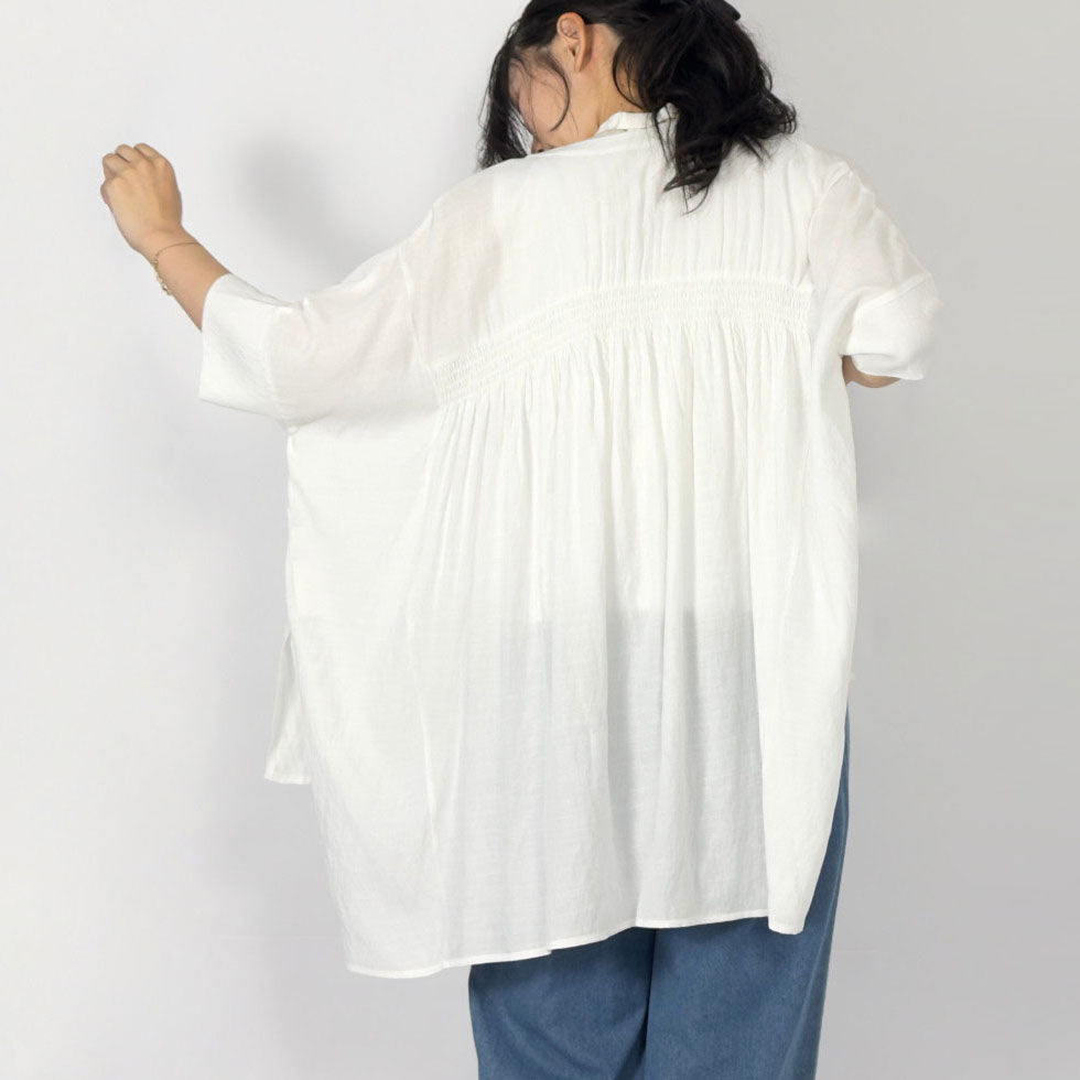 ワイドシルエットシアーシャツ