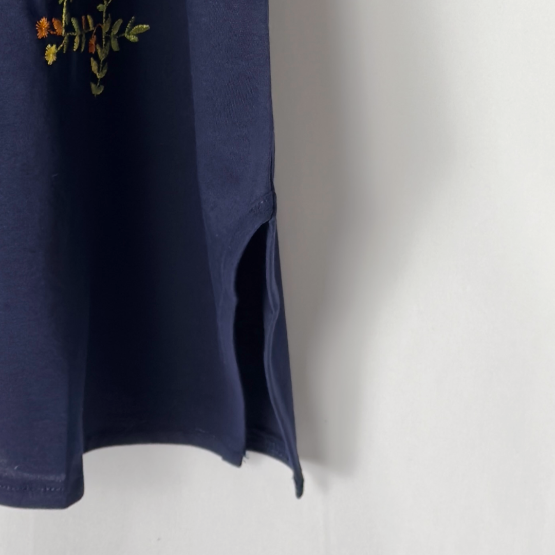 リーフナンバー刺繍柄チュニック