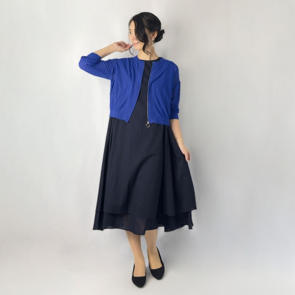 フロントジップシアーカーディガン