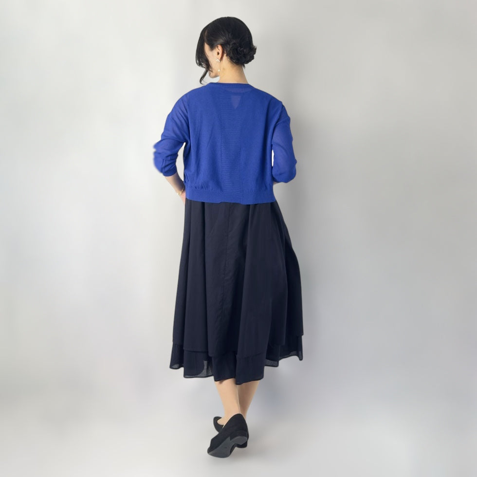 フロントジップシアーカーディガン