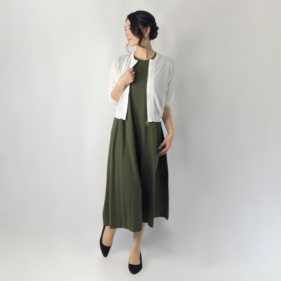 フロントジップシアーカーディガン