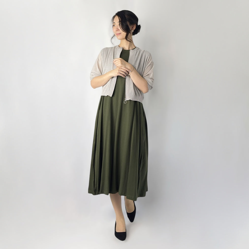 フロントジップシアーカーディガン