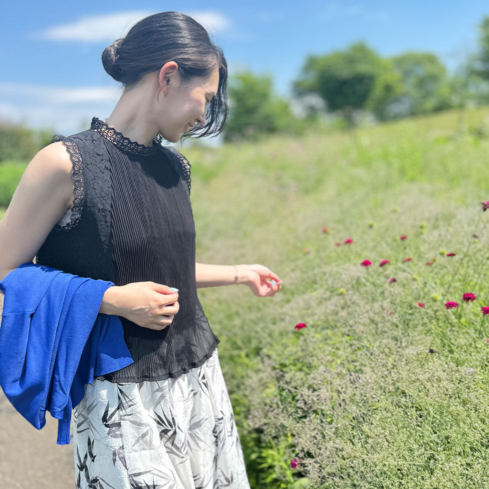 フロントプリーツサマーレースベスト