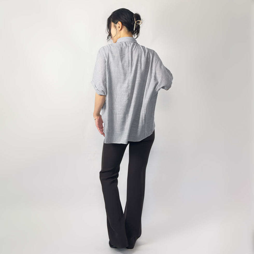 飾りテープ使いラグランビッグシルエットチュニック