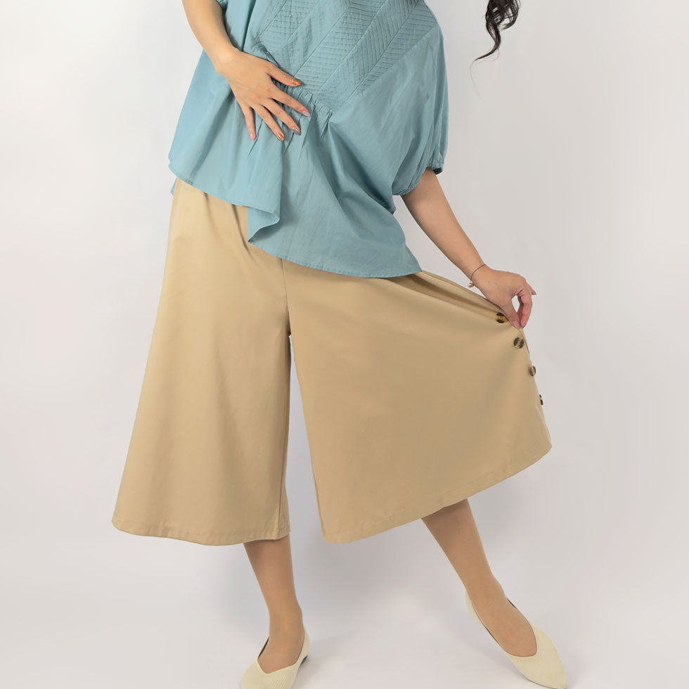 サイドボタンワイドパンツ