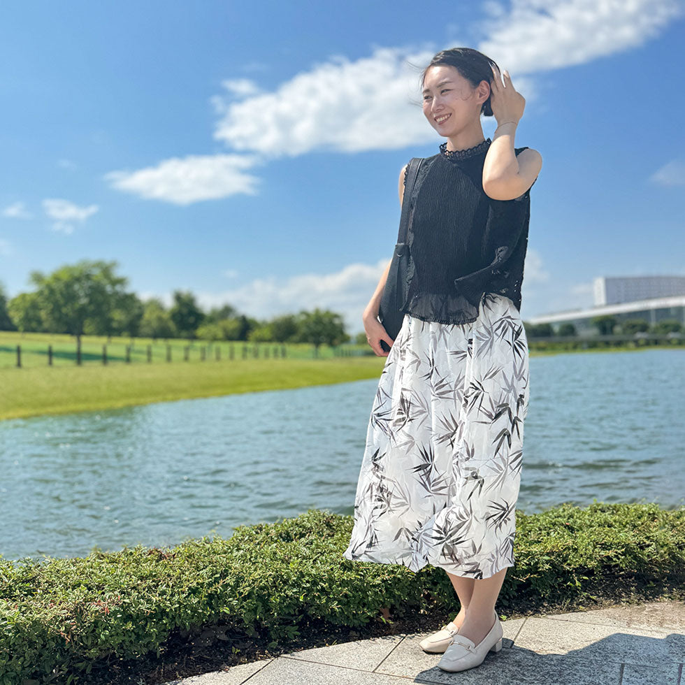 お値下げ　ボタニカルチュールスカート ボタニカルプリントチュールスカート – PUR MODE