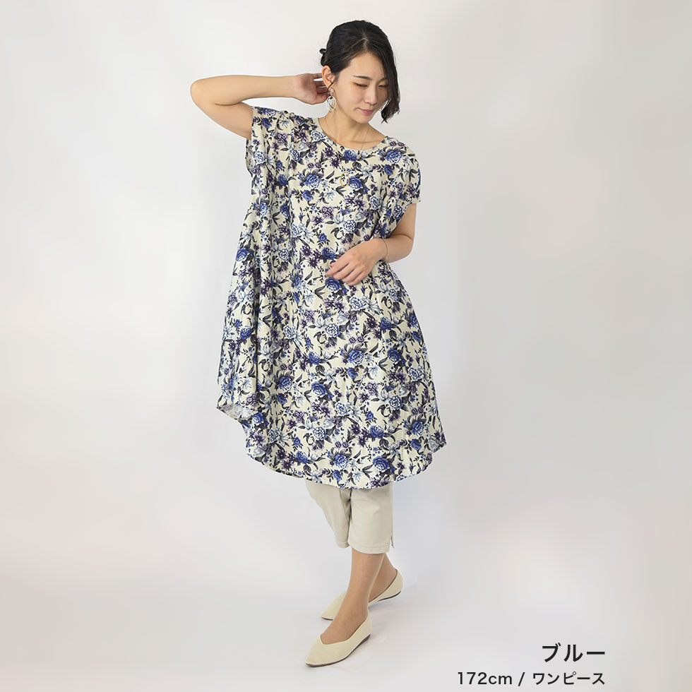 総花柄ワンピース(チュニック)