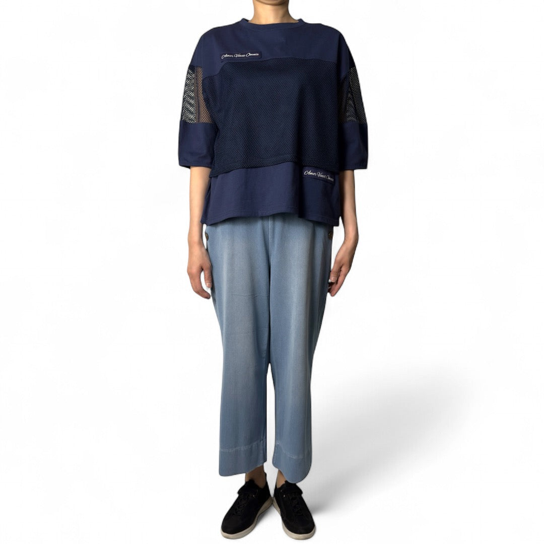 メッシュ切替デザインTシャツ
