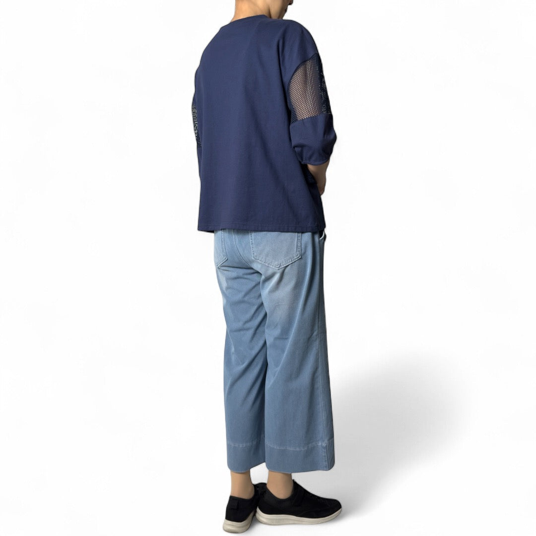 メッシュ切替デザインTシャツ