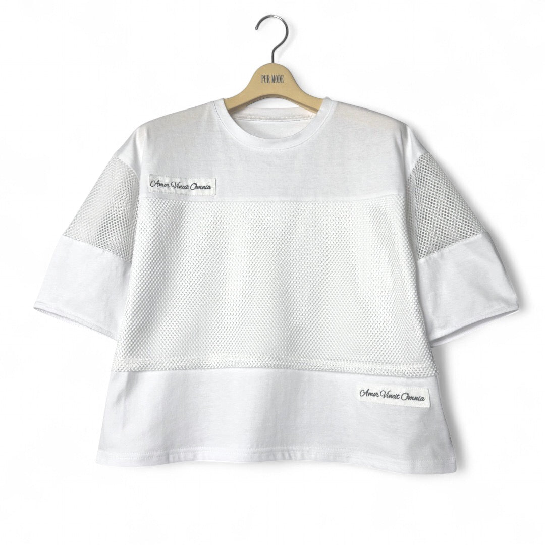 メッシュ切替デザインTシャツ