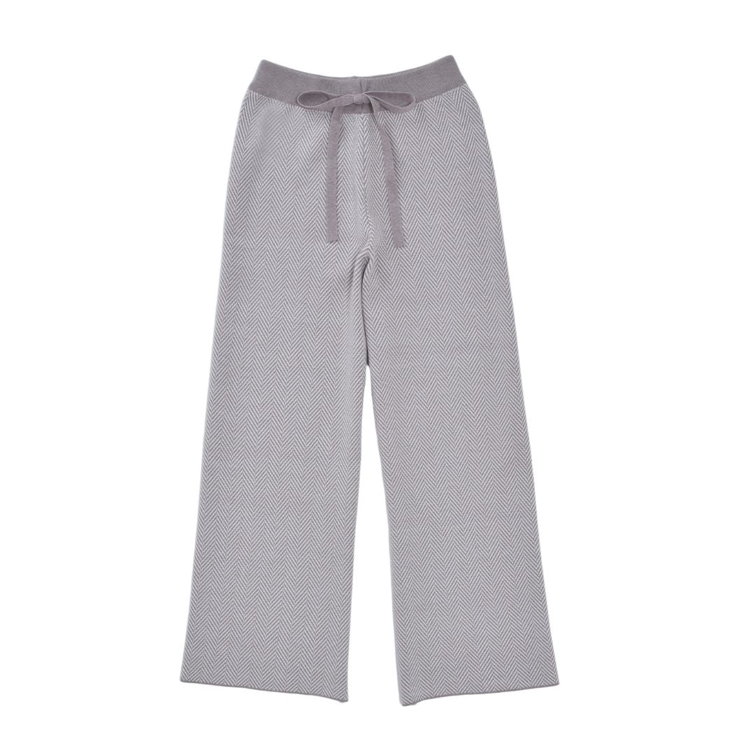 ヘリンボーン柄ニットパンツ