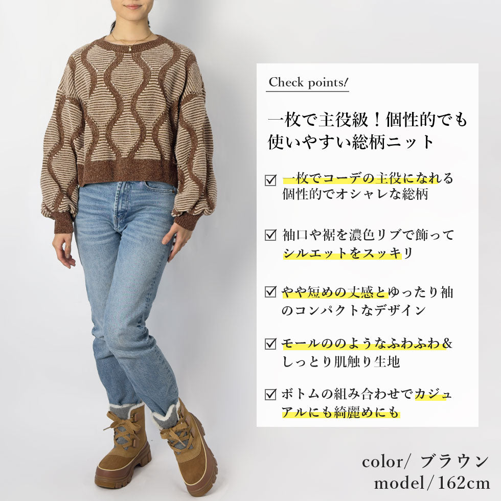 [38%OFF]編み模様ニット